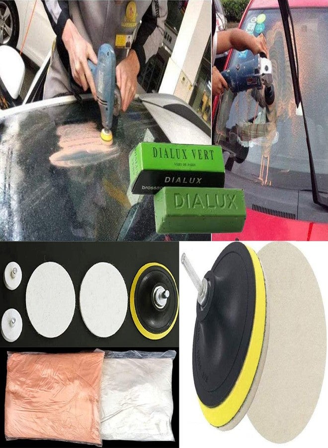 دي آي واي كرافتس مجموعة تنظيف الزجاج من أكسيد السيريوم 700 غرام + معجون أخضر واحد، وسادة تلميع ذاتية اللصق من اللباد مقاس 3 بوصات (700 غرام من أكسيد السيريوم، مجموعة تنظيف الزجاج + معجون أخضر واحد) - Image 1